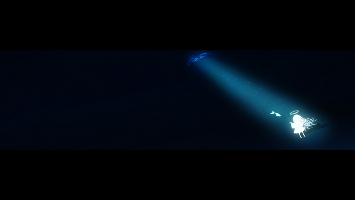 underwater, beam, anime girls, landscape