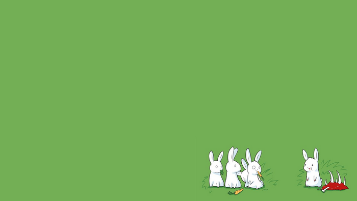 green background, meat, green, humor, rabbits, scared rabbits