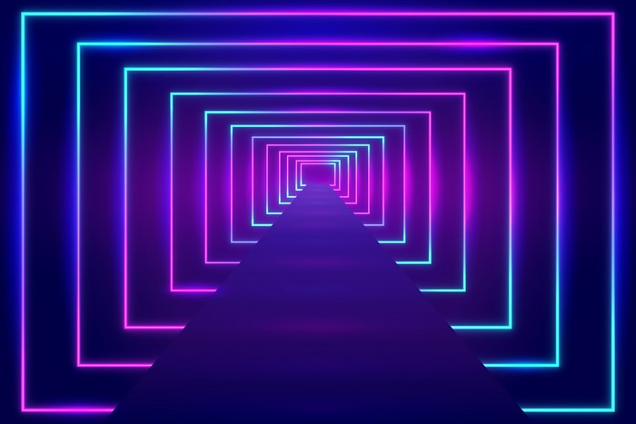 abstract, vivid colors, light graffiti, neon, blue, optical illusion, purple