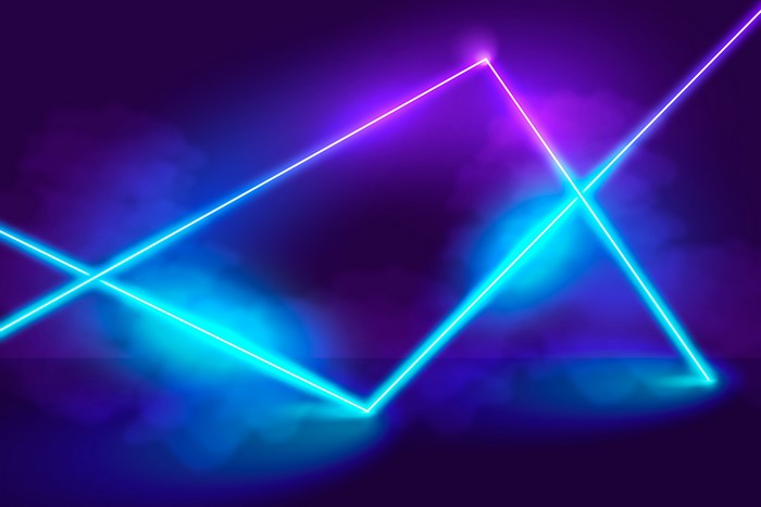 red, light graffiti, neon, vivid colors, blue