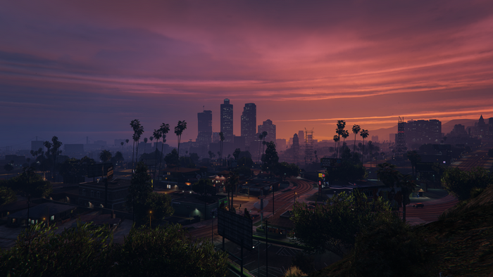 4K, Grand Theft Auto V PC, Grand Theft Auto V, screen shot, Los Santos, cityscape, video game art
