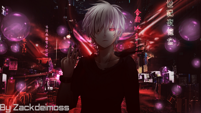 anime, Tokyo Ghoul, red eyes