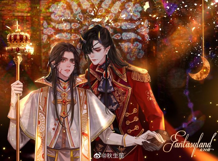 Xie Lian and Hua Cheng in Fantasyland