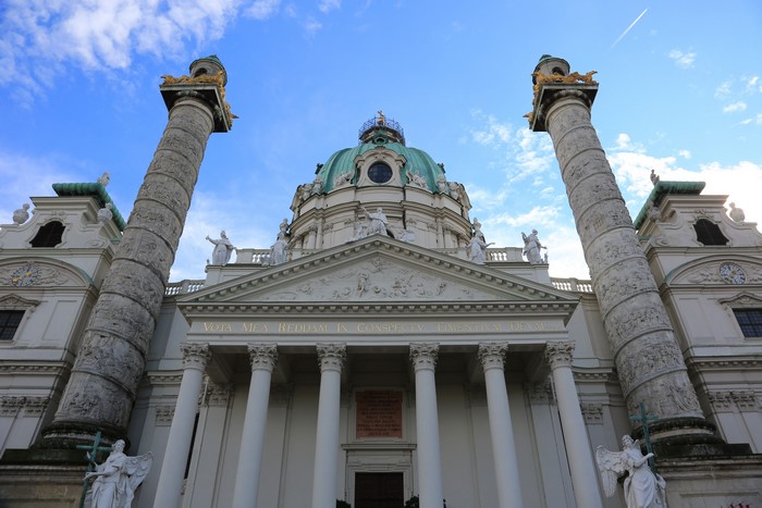 4K, Vienna, clear sky, Karlskirche