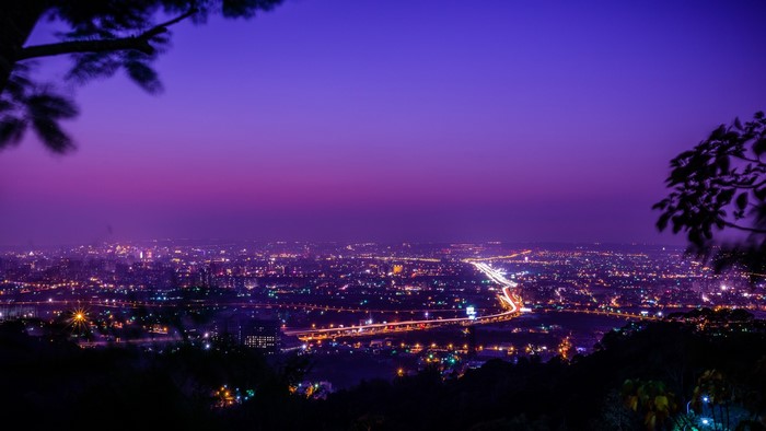 sky, Taichung, city, panorama, Taiwan, lights, cityscape, night