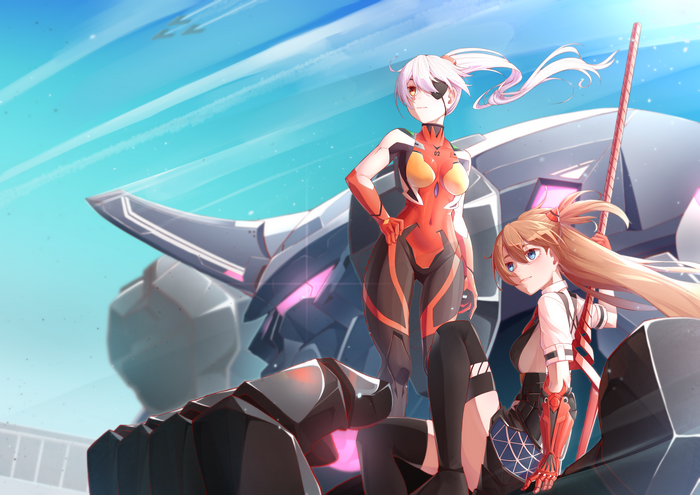 4K, Honkai Impact 3rd, Asuka Langley Soryu, anime, Ha Kang, anime girls, Neon Genesis Evangelion