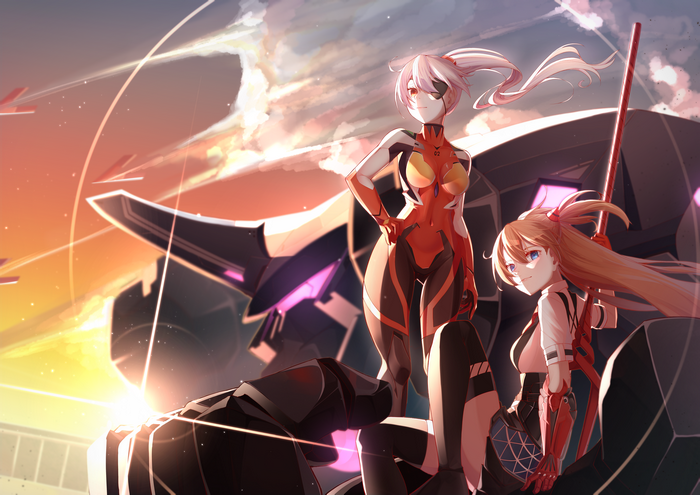 4K, anime girls, anime, Asuka Langley Soryu, Ha Kang, Honkai Impact 3rd, Neon Genesis Evangelion