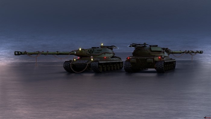 4K, World War II, skull, 60TP, rust, CGI, fictional, lights, chains, digital art, tank, 3D