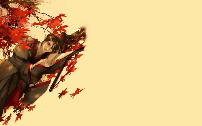 Mo Dao Zu Shi Wei Wuxian with red leaves