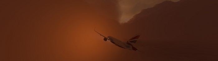 4K, aircraft, flight simulator, british airways, sky, Airbus A320, clouds, flying, airplane