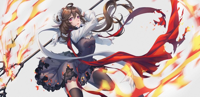 4K, kumachi, Eyjafjalla(Arknights), Arknights, anime girls