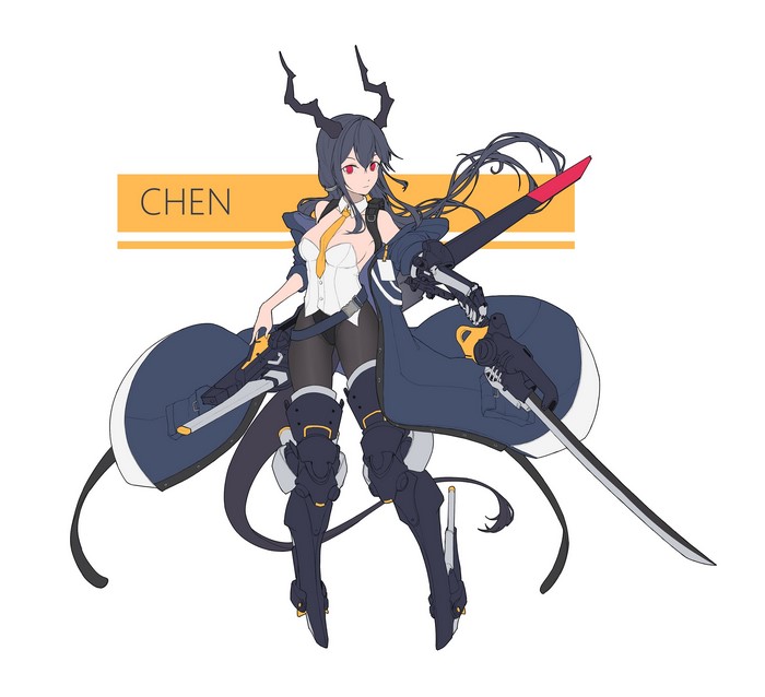 kumachi, Arknights, Chen (Arknights), anime girls