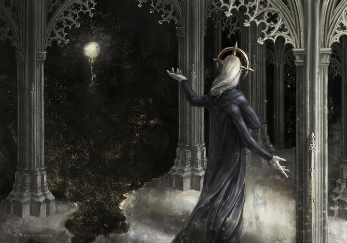Dark Gothic Figure with Halo