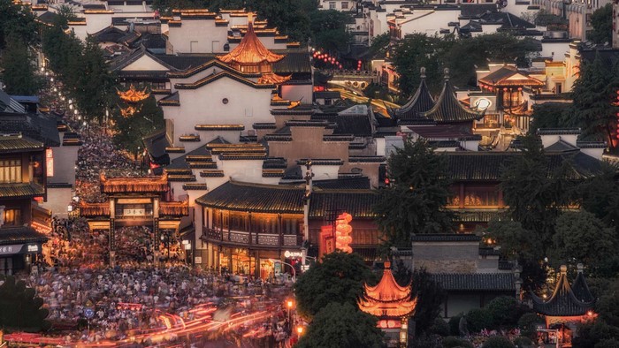 nature, China, city lights, town, photography