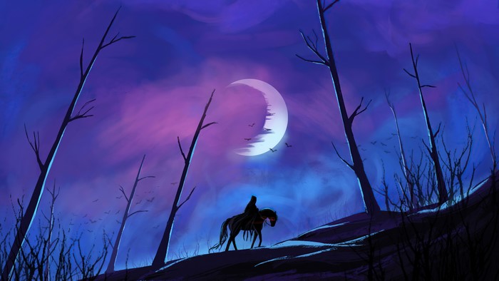 4K, night, 4K, Margaux Valonia, digital, fantasy art