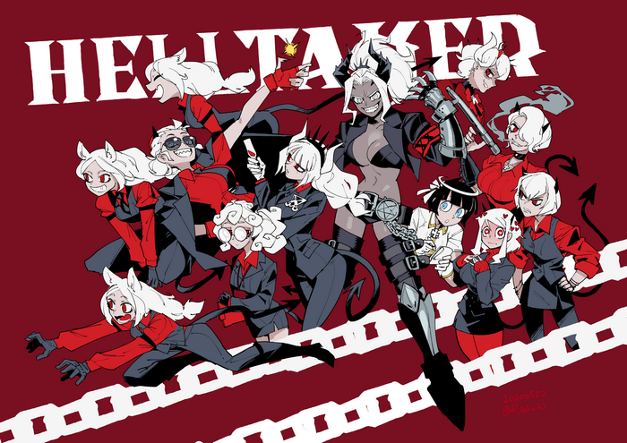 artwork, anime girls, Lucifer (Helltaker), Modeus (Helltaker), 2D, Malina (Helltaker), Justice (Helltaker), Pandemonica (Helltaker), Cerberus (Helltaker), Helltaker, portrait, Azazel (Helltaker), anime, digital art, Beelzebub (Helltaker), Zdrada (Helltaker), Judgement (Helltaker)