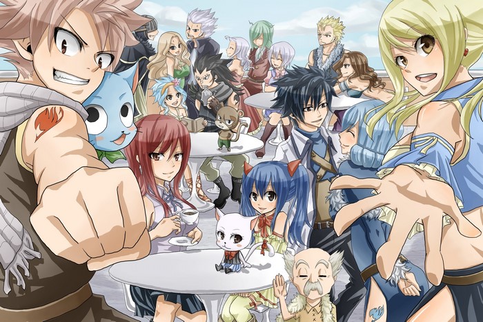 Dragneel Natsu, Fairy Tail, Scarlet Erza, Heartfilia Lucy, anime