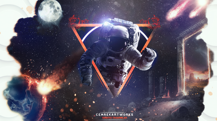 astronaut, space, Moon