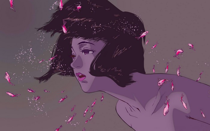 Perfect Blue, fish, anime, underwater, artwork