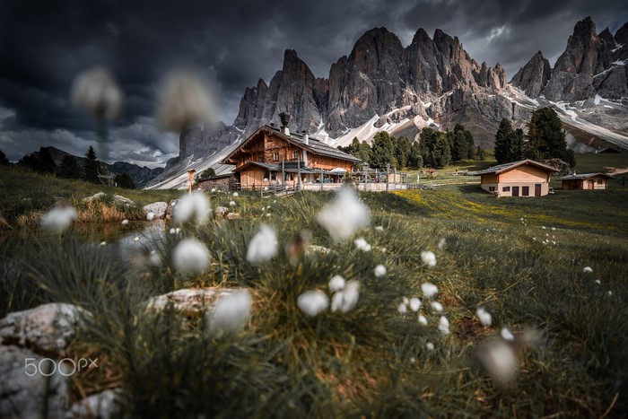 mountains, rock formation, house, 500px, rock, plants, nature