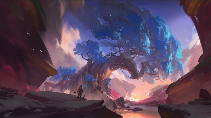 fantasy art, trees, digital painting, artwork, landscape