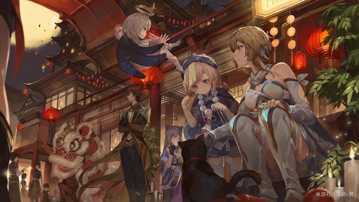 anime boys, Paimon(Genshin Impact), Zhongli (Genshin Impact), anime, anime girls, Paimon, Genshin Impact