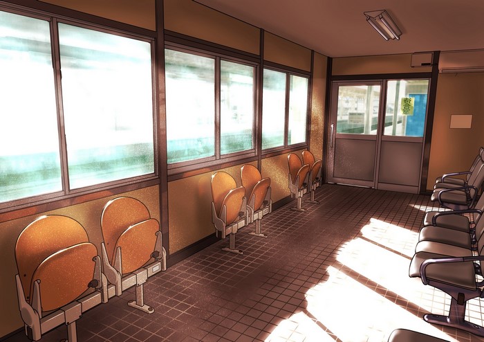 chair, anime, window, indoors, sunlight
