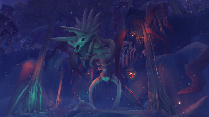 Nazmir, World of Warcraft: Battle for Azeroth, cave, bones, trees, fantasy art