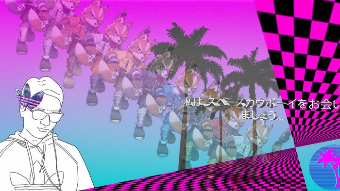 vaporwave, Adidas, palm trees, grid, memes, synthwave, Retrowave