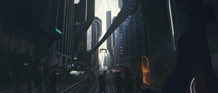 science fiction, digital art, futuristic city, futuristic, artwork