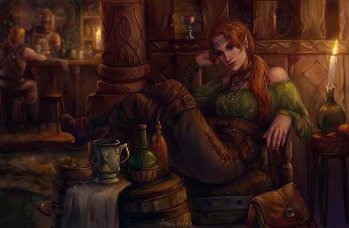 The Elder Scrolls Tavern Digital Artwork by Anna Helme