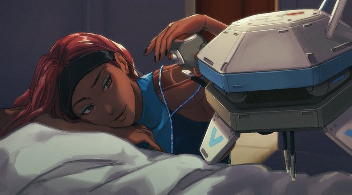Lifeline from Apex Legends in bed