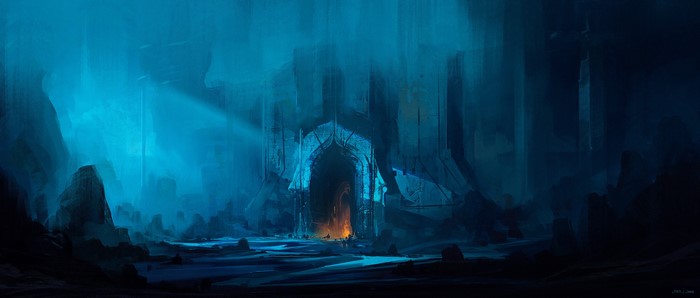 digital art, ultrawide, artwork, ruins, fantasy art