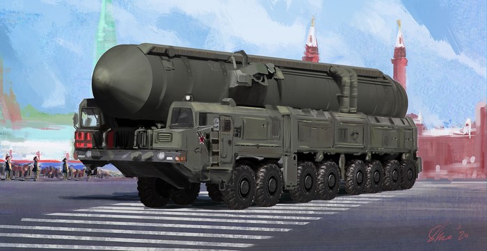 4K, missiles, digital art, sarmat, ArtStation, Russian Army, Moscow, military, Red Square, Sebastien Hue