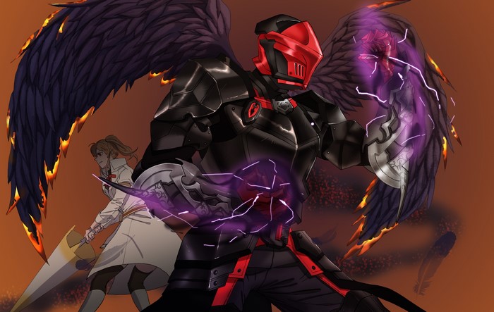 Haru estia, wings, Soulworker, anime girls, anime, screen shot, simple background