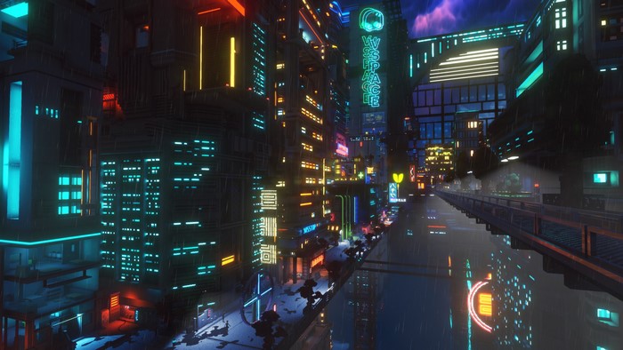 anime, city, Cloudpunk, cyber, post apocalypse, futuristic