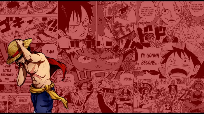 muscular, anime, One Piece, Monkey D. Luffy, hat, collage, anime boys, muscles