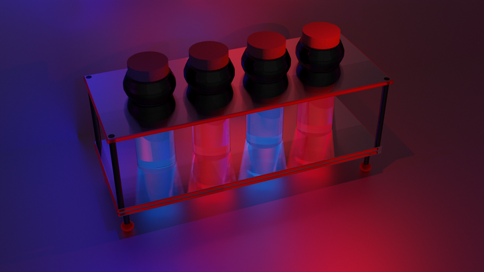 potions, digital art, neon, gradient, CGI, render