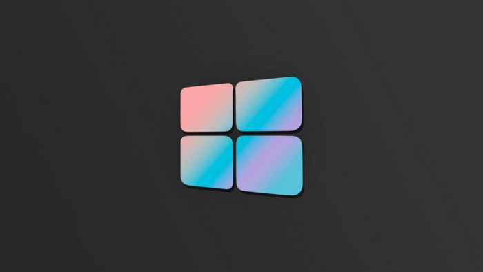 logo, gray background, simple background, Windows 10, minimalism