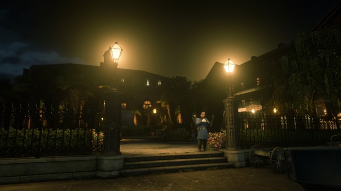 Red Dead Redemption 2, night, lights, screen shot