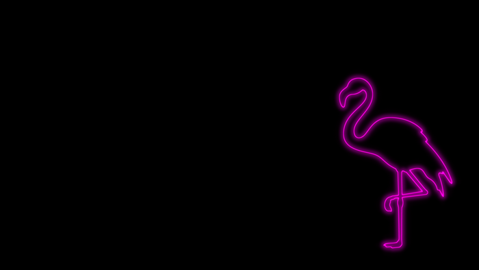 4K, 4K, black background, minimalism, Need for Speed: Heat, pink, neon, flamingos