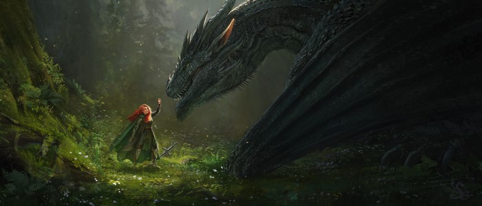 4K, redhead, creature, dragon, fantasy art, artwork, women, fantasy girl