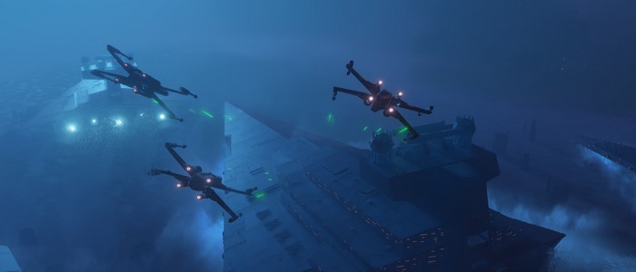 X-wing, digital art, ArtStation, Star Wars, Star Destroyer, artwork