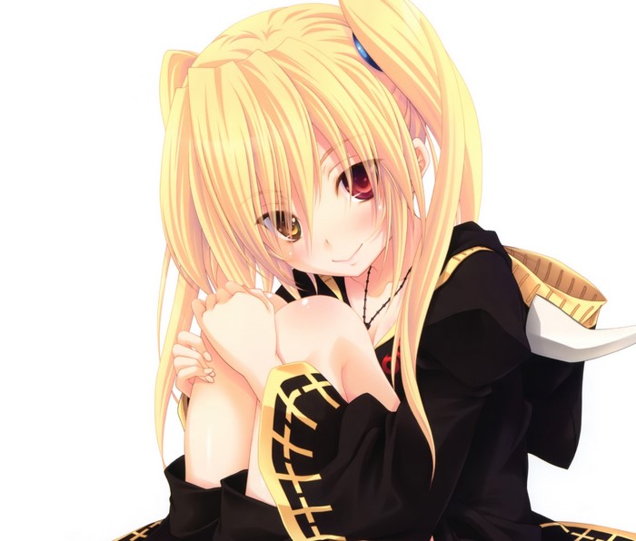 red eyes, Masamune Date, anime girls, Oda Nobuna no Yabou, blonde, heterochromia