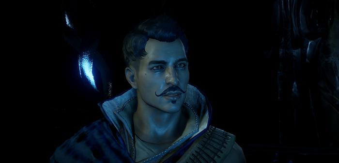 video game man, Dragon Age, mustache, blue, Dragon Age: Inquisition, dark, Dorian Pavus, PC gaming, video games, RPG