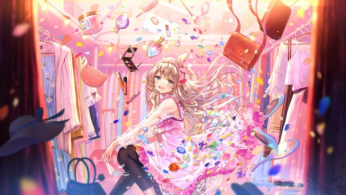anime girls, dress, artwork, 2D, digital art, anime, portrait, Hanekoto