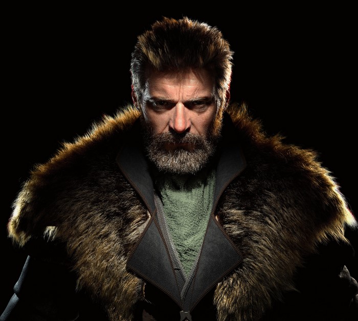 Hugh Jackman as Bounty Hunter in Fur Coat 3D Art