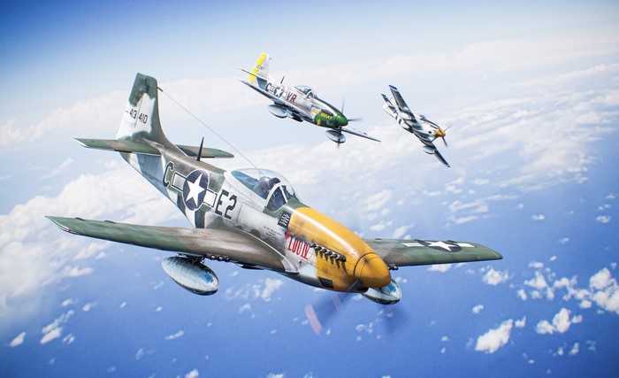 aircraft, military, North American P-51 Mustang, 3D, military aircraft, CGI, render, vehicle, digital art