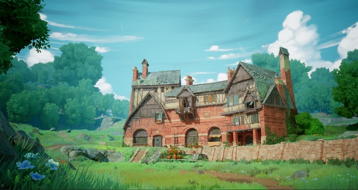 nature, artwork, Farm House, forest, William Tate, old building
