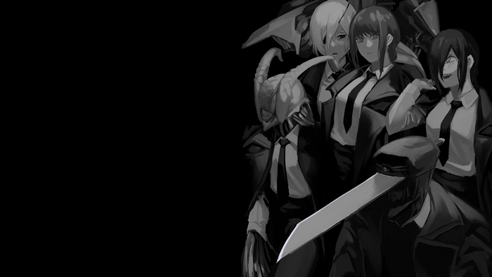 Chainsaw Man Characters in Suits Artwork